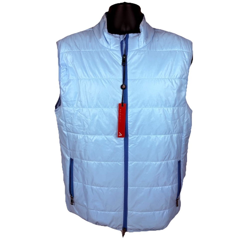 Redvanly Men's Bolton Puffer Full Zip Vest Breeze Blue Size XL New $275.00
